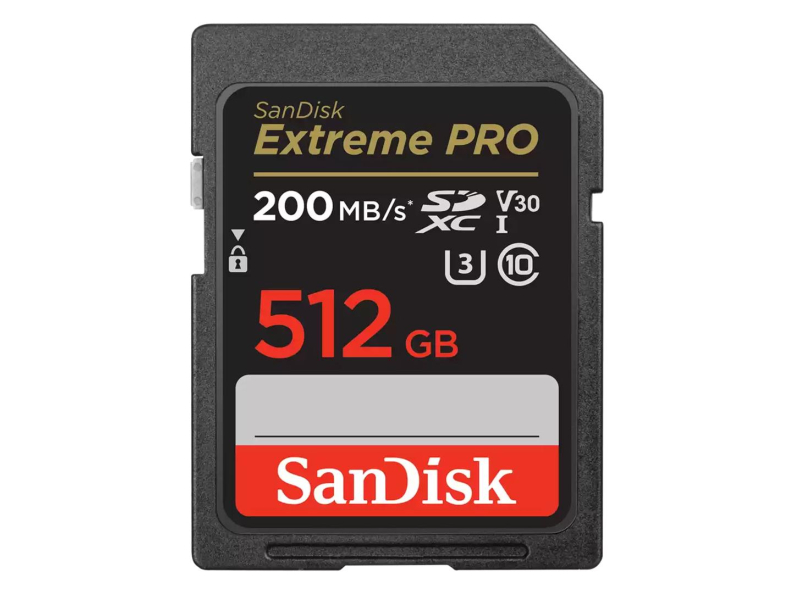 Sandisk 512GB SDXC Extreme PRO 200MB/s A2 C10 V30 UHS-I U3